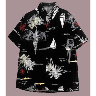 Camisa Floral Viscose Com Botão Masculina Camisa Para Praia E Verão FP-401