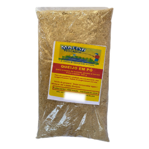 Massa De Pesca Pó De Queijo Mafish 500g Piau Pacu Tilapia
