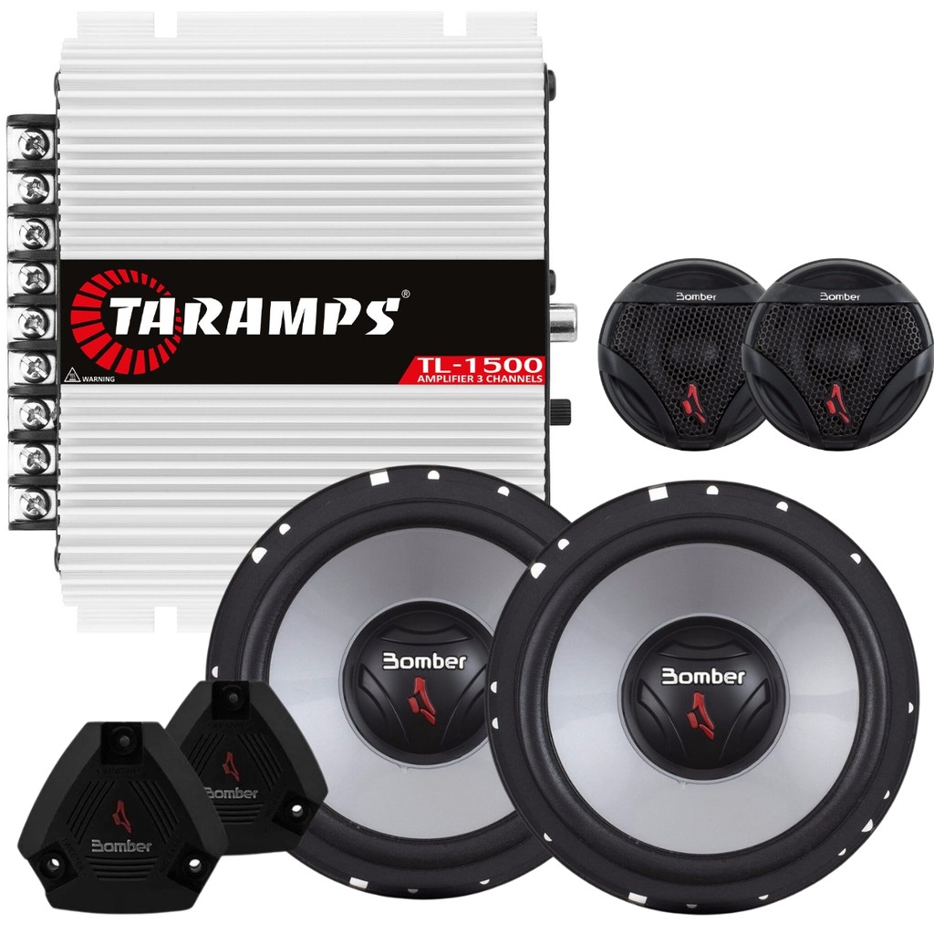 Kit Modulo Taramps Tl1500 390w + Kit Duas Vias Bomber - Spare Parts and Accessories for Vehicles