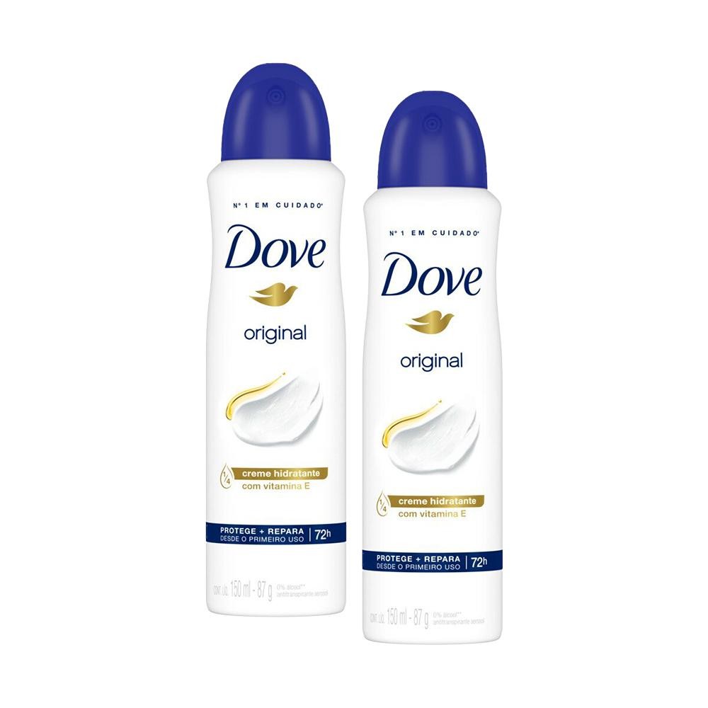 Kit 2 Desodorantes Dove Antitranspirante Aerossol Original 150ml - Beauty