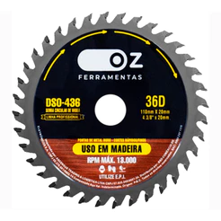 Disco Serra Circular Lamina 4.3/8 Pol 36 Dentes P/madeira
