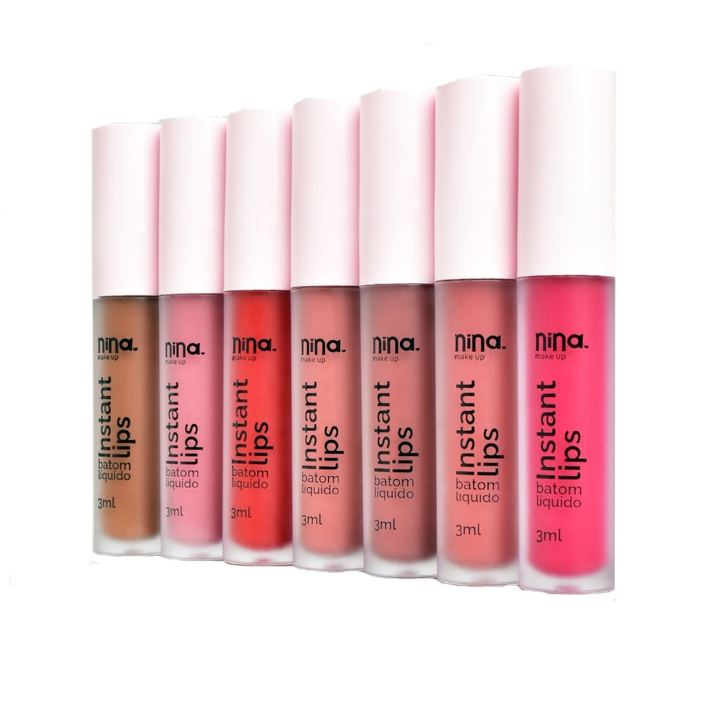 Batom Liquido Matte Nina Make Up Instant Lips 3ml em Oferta na Shopee