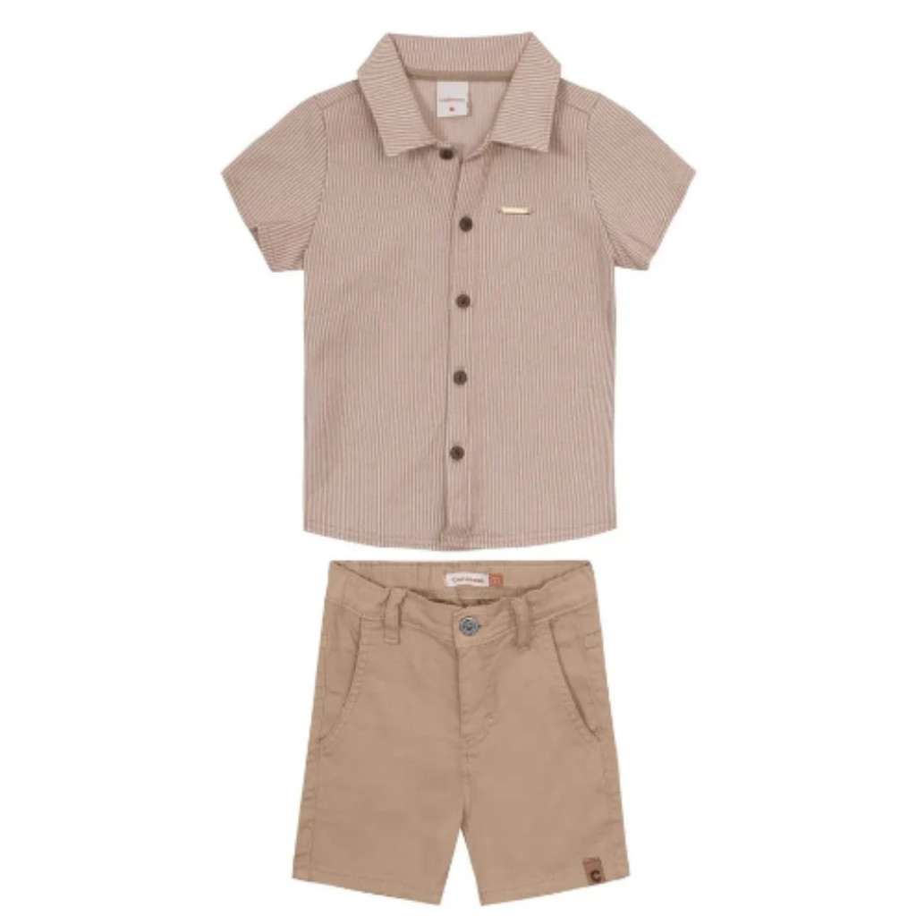 Conjunto Camiseta Polo Striped Infantil Menino Malha Moda Infantil Alta Qualidade Conforto E Estilo