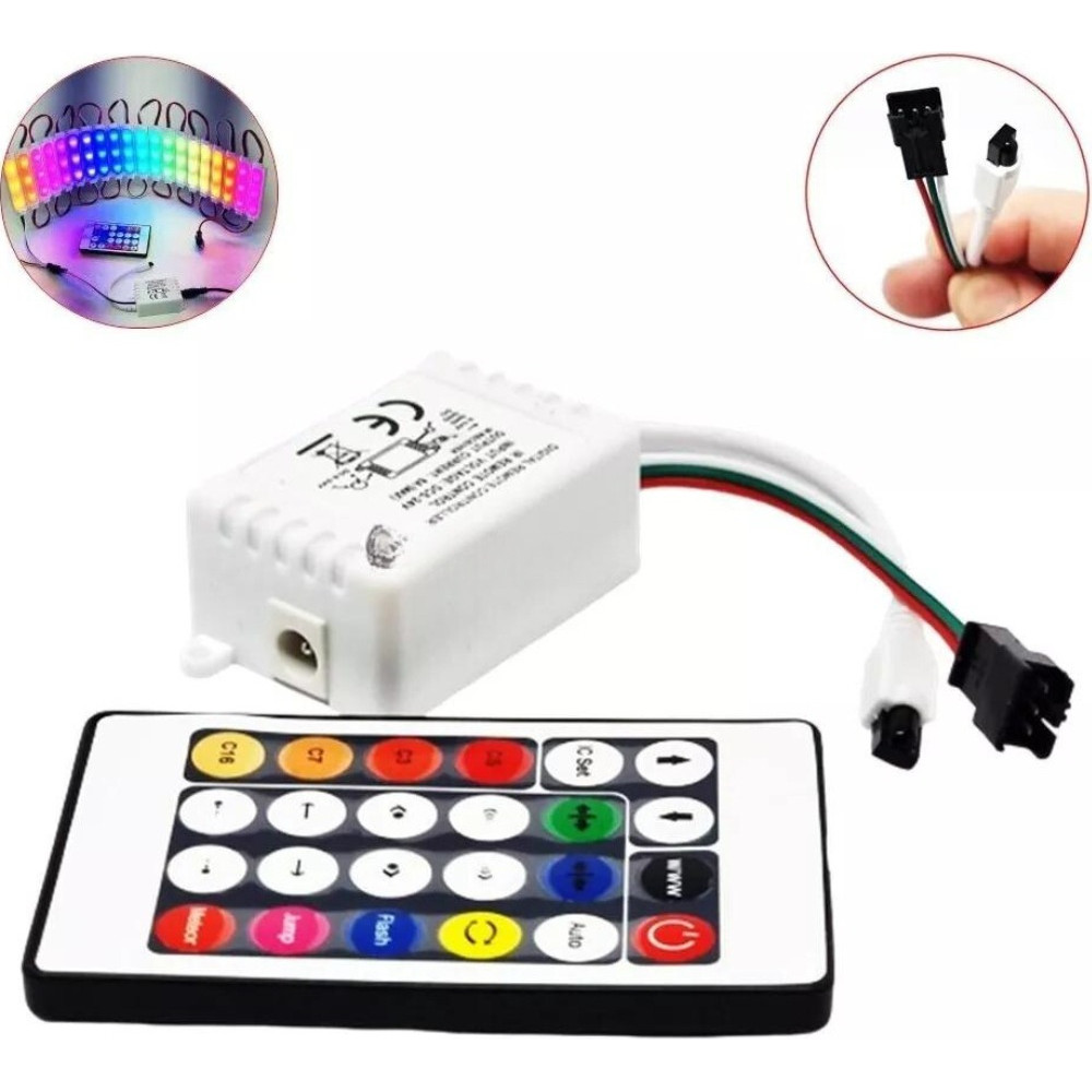 Controladora De Intensidade Com Sensor Para Fita Led Controle RGB 24 Botões DC-5-24V TB1630