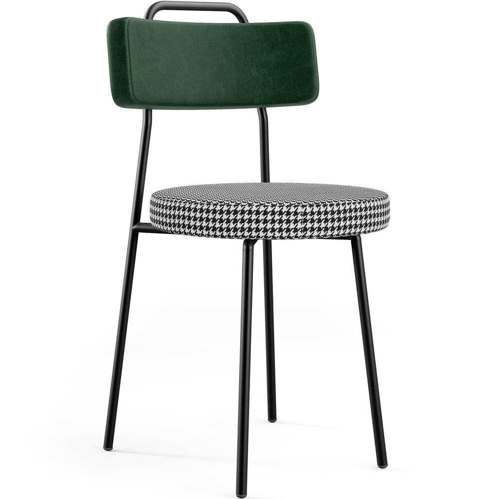 Kit 04 Cadeiras Decorativa Estofada Sala Jantar Barcelona L02 Facto Verde Musgo Pied Poule - Lyam · foto 2
