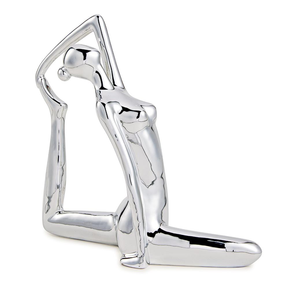 Escultura Decorativa de Yoga em Porcelana 18,5x19,5x6,5 Prata - Gran Belo em Oferta na Shopee