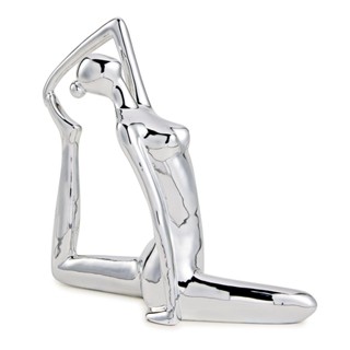 Escultura Decorativa de Yoga em Porcelana 18,5x19,5x6,5 Prata - Gran Belo em Oferta na Shopee