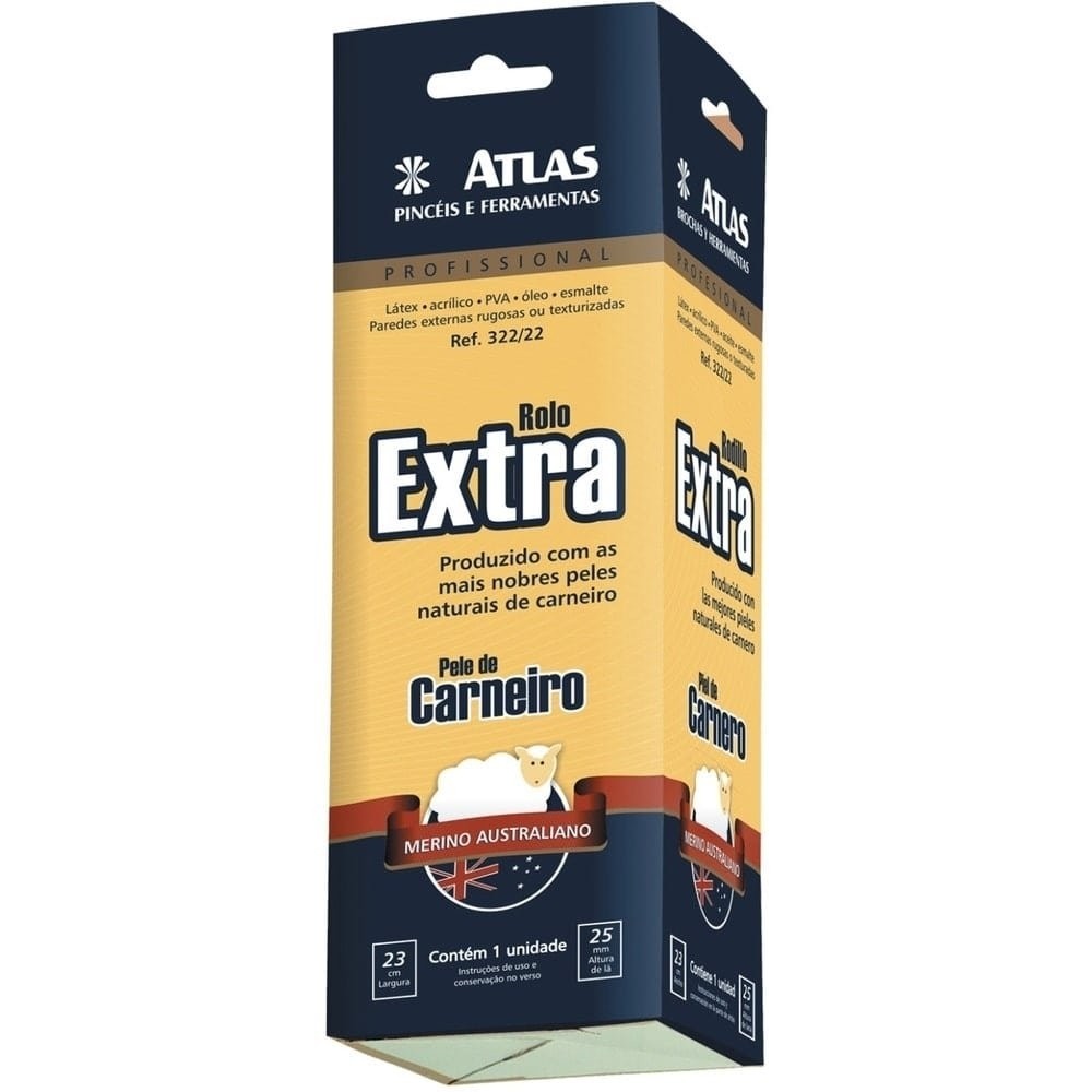 Rolo de Lã de Carneiro Atlas Extra 322/22 23cm em Oferta na Shopee