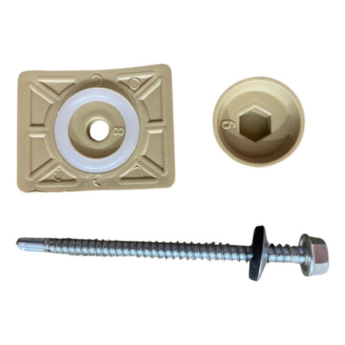 Kit Vedação Fixação 60 Capa + Parafuso Telha PVC Colonial MARFIM AMARELO PLAN PRECON AFORT FORTLEV EPLAST FIBRARTE LUX
