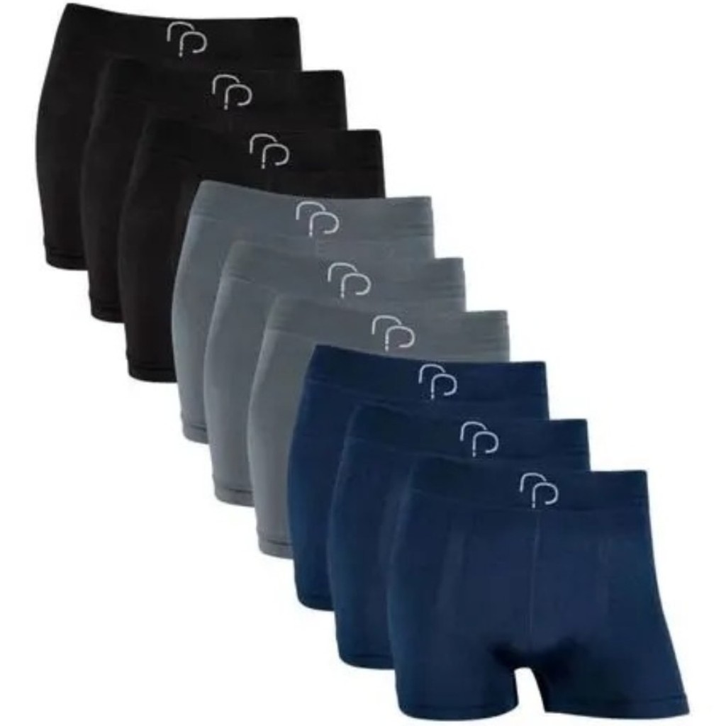 Kit 9 Cuecas Boxer Sem Costura em Microfibra RP em Oferta na Shopee