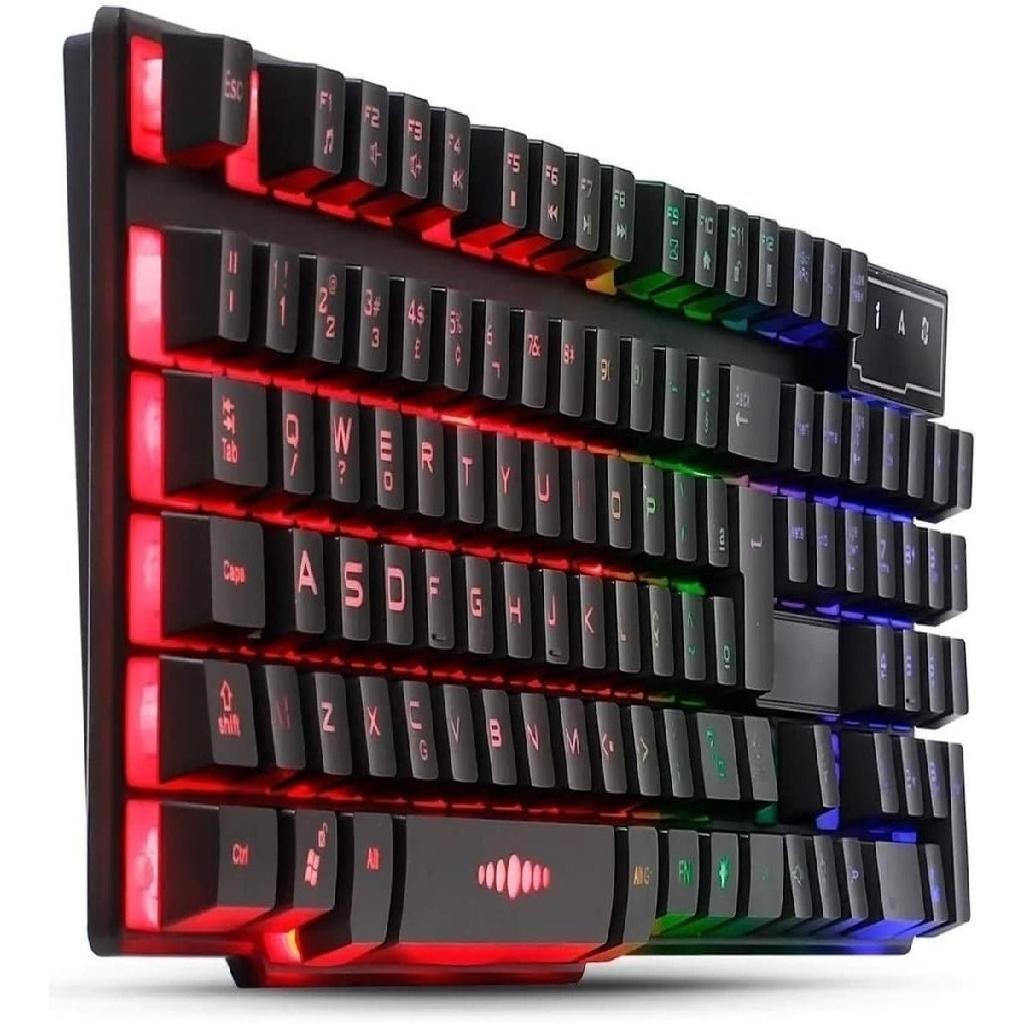 Teclado Gamer Semi Mecânico Multimídia PC Xbox Ps4 Led Rgb Antighosting