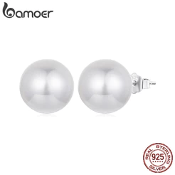 Brincos Bamoer 925 Sterling Sliver Joias De Pérolas Brilhantes Presentes Para Mulheres