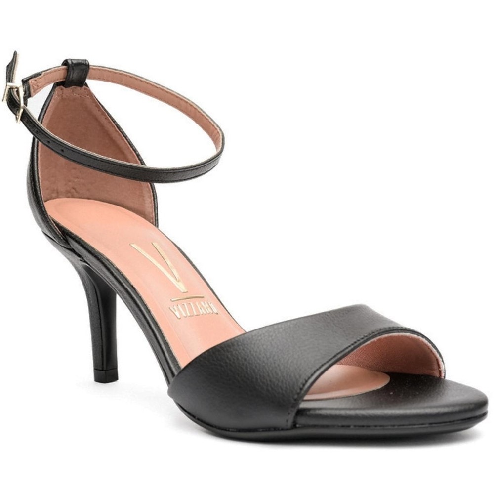 Sandália Vizzano Básica Traseiro Fechado Salto Médio - Preto em Oferta na Shopee