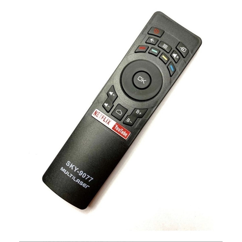 Controle Compativel Tv Lcd Multilaser Smart Netflix Youtube - Substituto Compatível