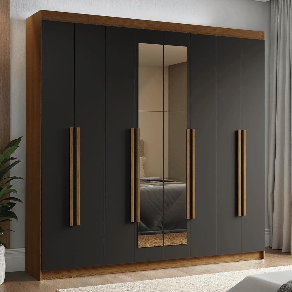 Guarda-Roupa Casal 8 Portas Batentes com Espelho Venus Madesa R