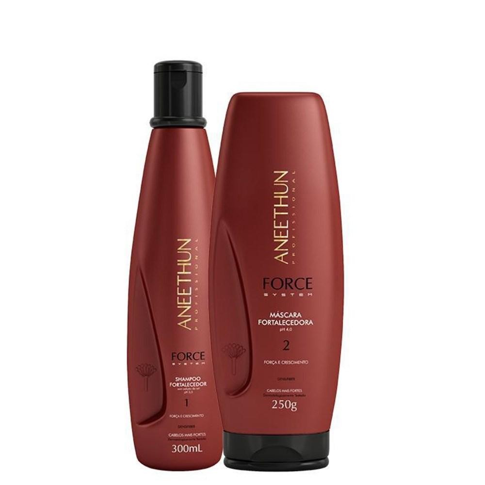 Aneethun Force System Kit Shampoo Fortalecedor 300ml + Máscara Fortalecedora 250g