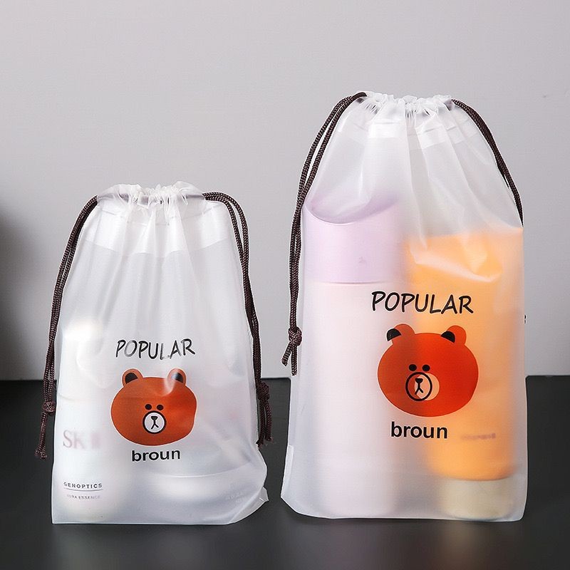 Kit de Sacos Prova da Agua Reutilizáveis Para Guardar Viagem Presente Urso Multifuncional