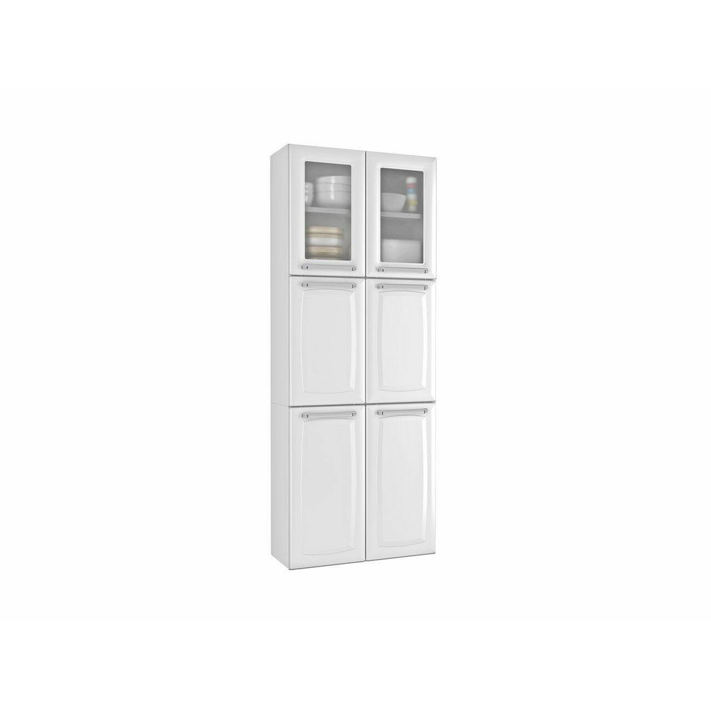 Paneleiro Duplo Max c/Vidro Cozinhas Itatiaia Luce - 6 Portas - Branco