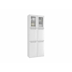 Paneleiro Duplo Max c/Vidro Cozinhas Itatiaia Luce - 6 Portas - Branco