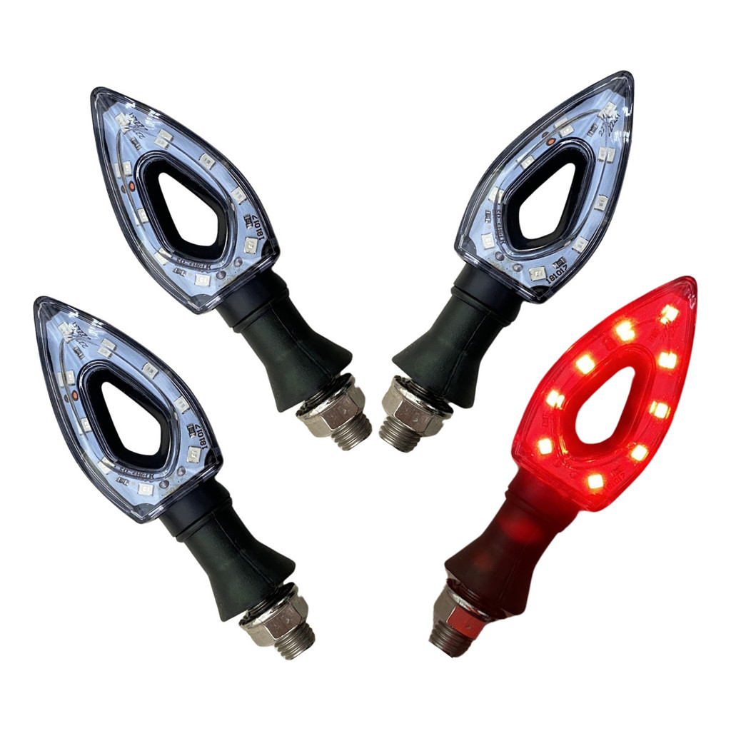 Par Piscas Seta Moto Led Flecha Cristal Esportiva Vermelha — imagem 2 de 2