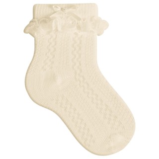 Meia Infantil Menina Rendinha Batizado Bege em Oferta na Shopee