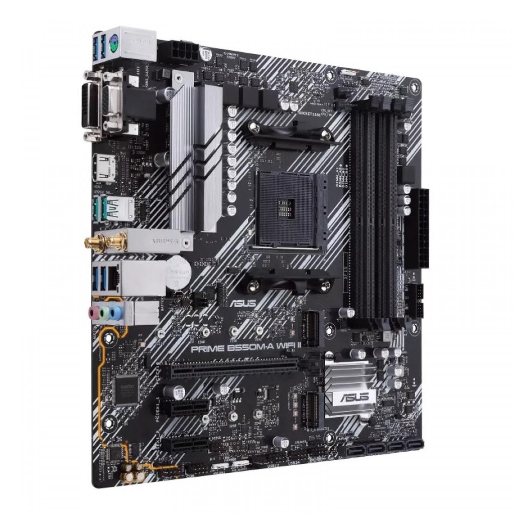 Placa Mãe Asus Prime B550M-A WiFi II, Chipset B550, AMD AM4, mATX, DDR4, 90MB19X0-M0EAY0 · foto 2