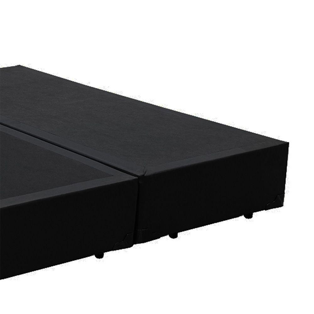 Detalhes do Base Box Blindado Queen Bipartido Homequeen Sintético Preto 40x158x198