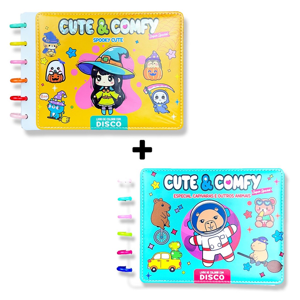 Combo Cute & Comfy Super Special - Kit com 02 Livros de Colorir em Disco em Oferta na Shopee