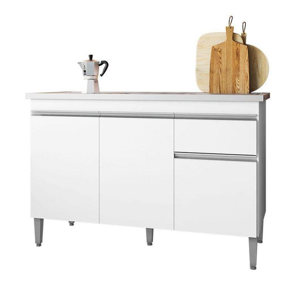 Balcão De Pia Tatiane 120 Cm Branco Brilho - Ajl em Oferta na Shopee