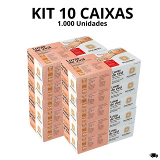 Kit Até 10 Luva Vinil Sem Pó Transparente Descartável em Oferta na Shopee