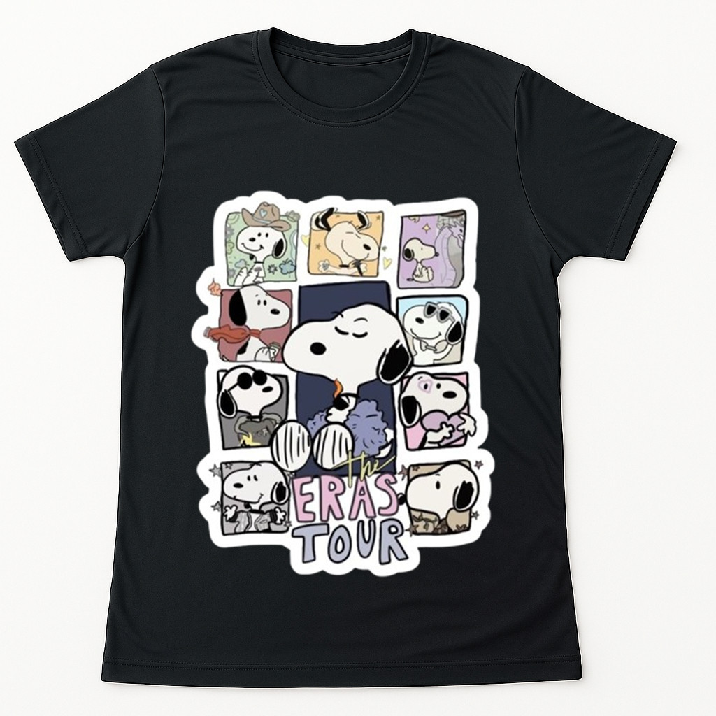 Camiseta Premium em Algodão Puro Camiseta Snoopy The Eras Tour Taylor Swift Unissex Lisa de Malha