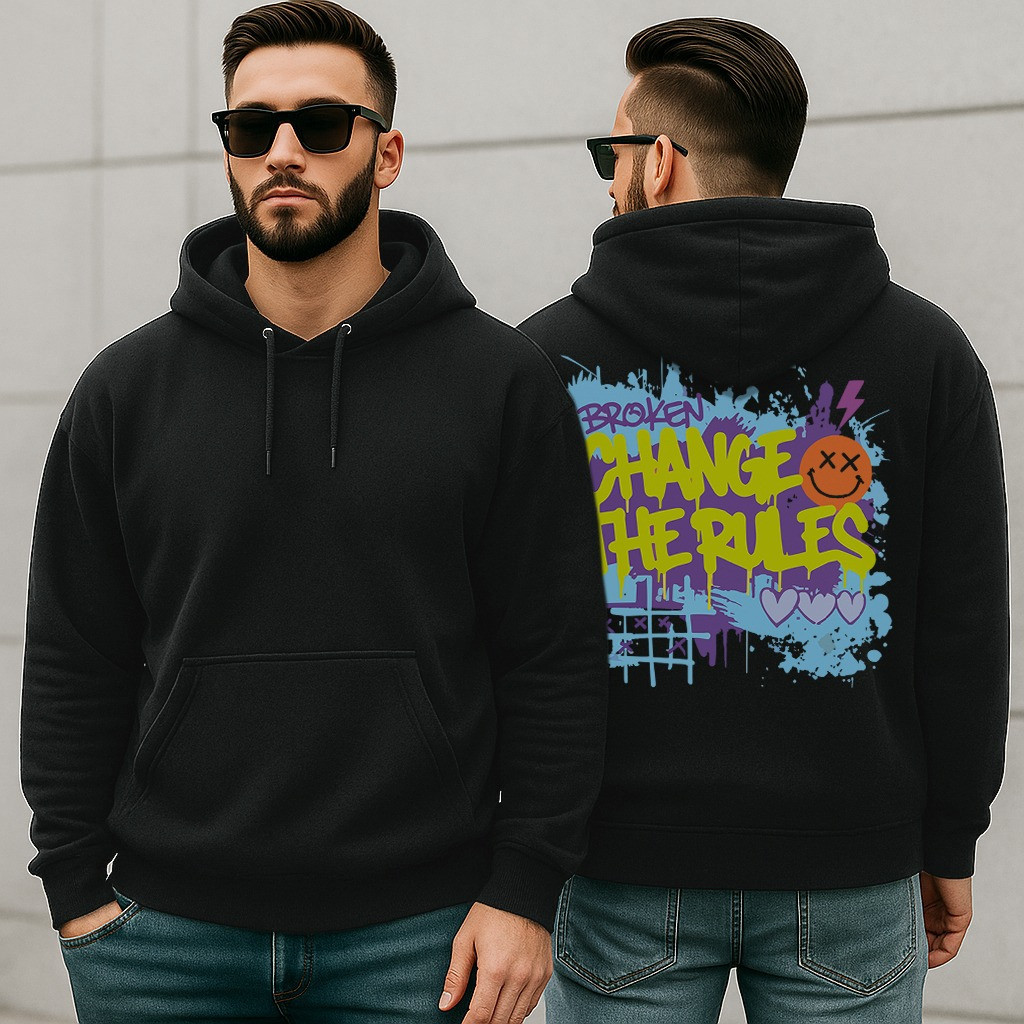 Moletom Masculino Canguru Com Capuz Estampa Change Rules fox !!