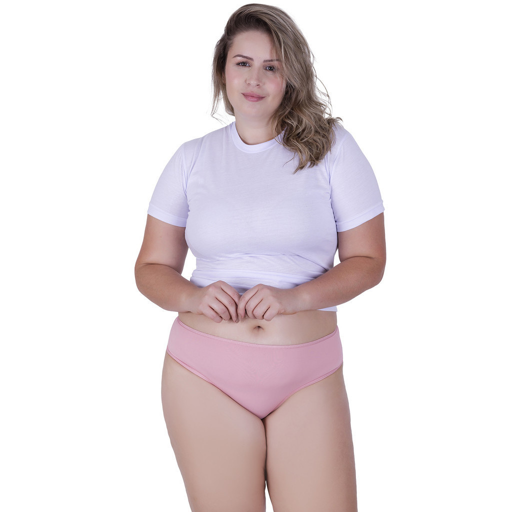 Calcinha Ternura Plus Size Microfibra Concept Essentials Rosa