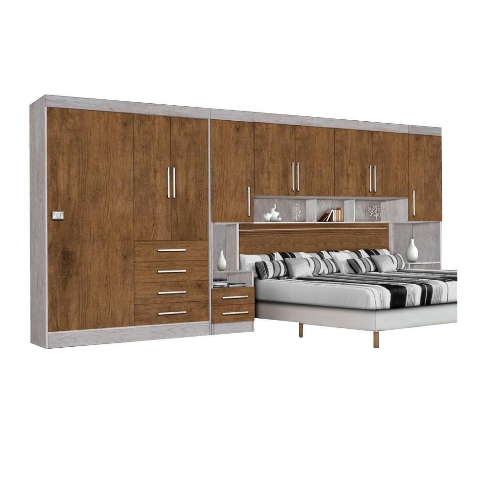 Guarda-roupas Modulado Georgia Casal Ja Avelã / Jequitibá em Oferta na Shopee