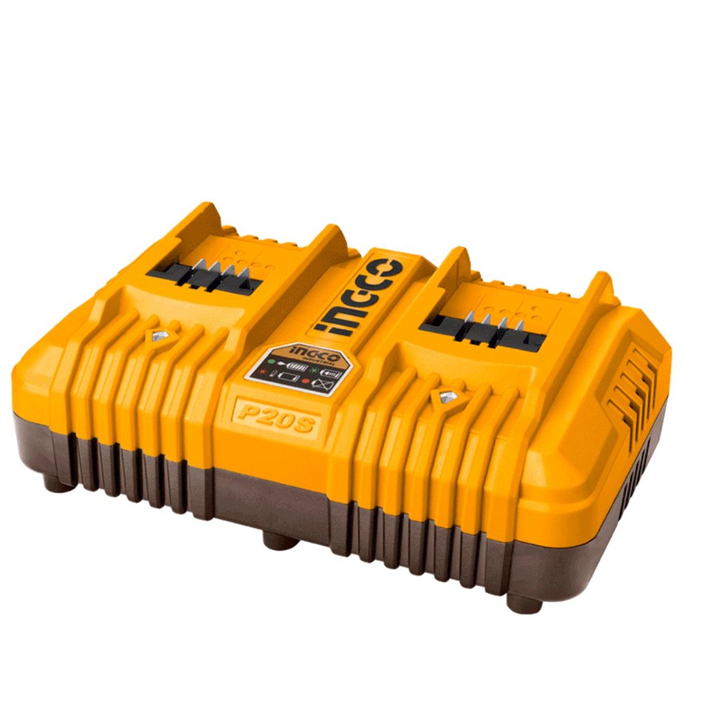 Carregador Duplo Inteligente 02 Baterias 20v Bivolt Ingco