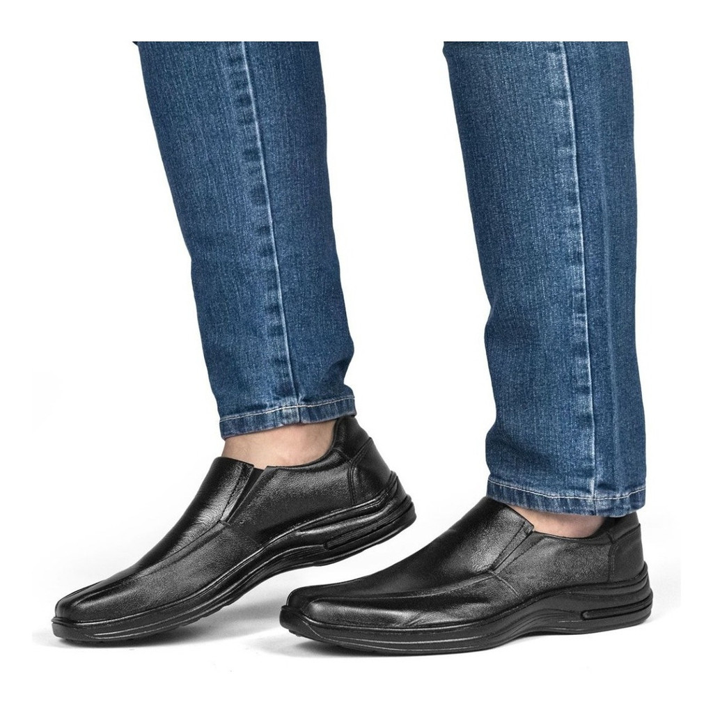 Sapato Social Masculino Conforto Ortopédico 100% Couro Legítimo Sola confort, disponível em duas cores