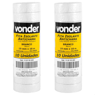 Kit 20 Fitas Isolantes, 19,0 mm x 10 Metros BRANCAS -VONDER em Oferta na Shopee