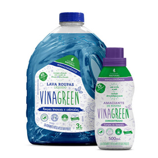 Combo Vinagreen Lava Roupas 3 l + Amaciante Concentrado Lavanda 500 ml em Oferta na Shopee