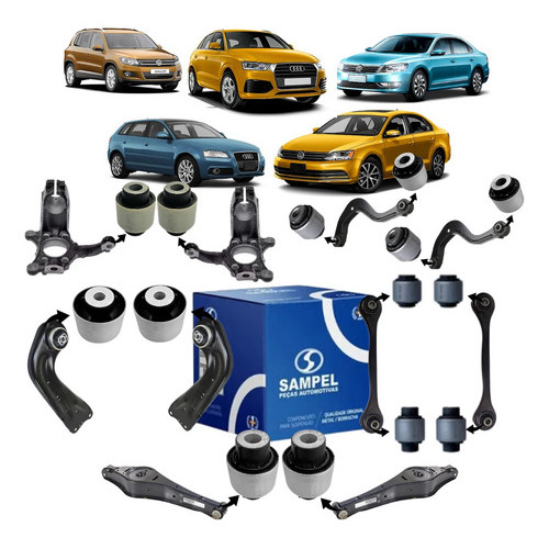 Kit 14 Buchas Suspensão Traseira Jetta passat tiguan audi q3 variant
