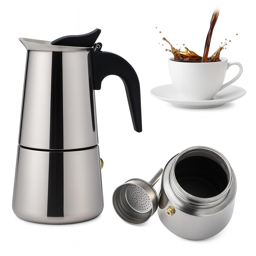 Imagem Cafeteira Italiana Expresso 200ml em Inox Para 4 Xícaras