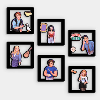 Kit 6 Quadros Friends MDF Vazado 14x14cm em Oferta na Shopee
