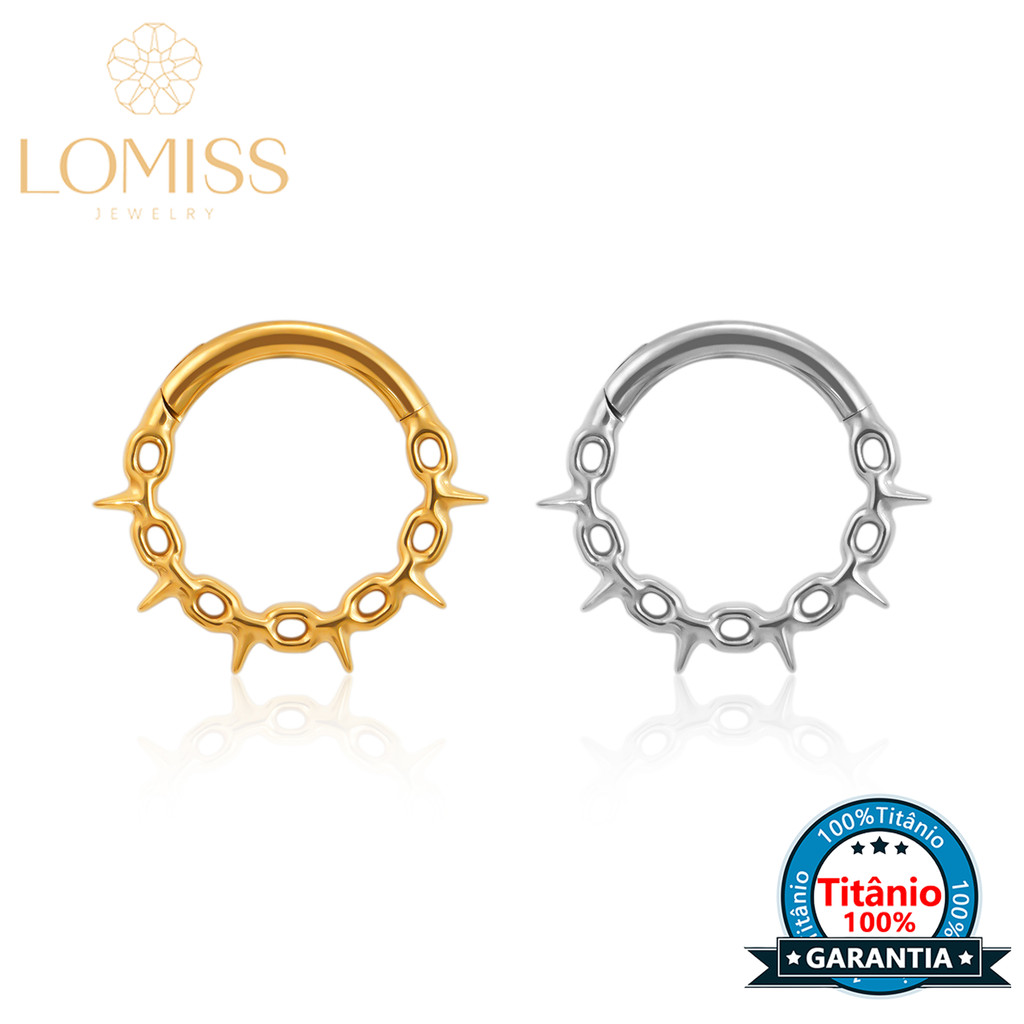 Piercing Nariz Argola Titânio Pvd Segmento Articulado Detalhado Piercing Orelha Septo Conch Helix em Oferta na Shopee