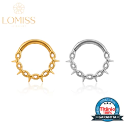 Piercing Nariz Argola Titânio Pvd Segmento Articulado Detalhado Piercing Orelha Septo Conch Helix