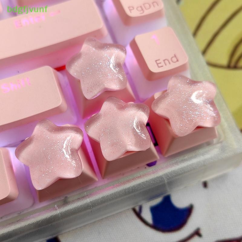 BDGF 4 Peças Teclas De Estrela Fofa Doce Translúcida Menina Chave De Presente Personalizada Para Acessórios De Teclado M