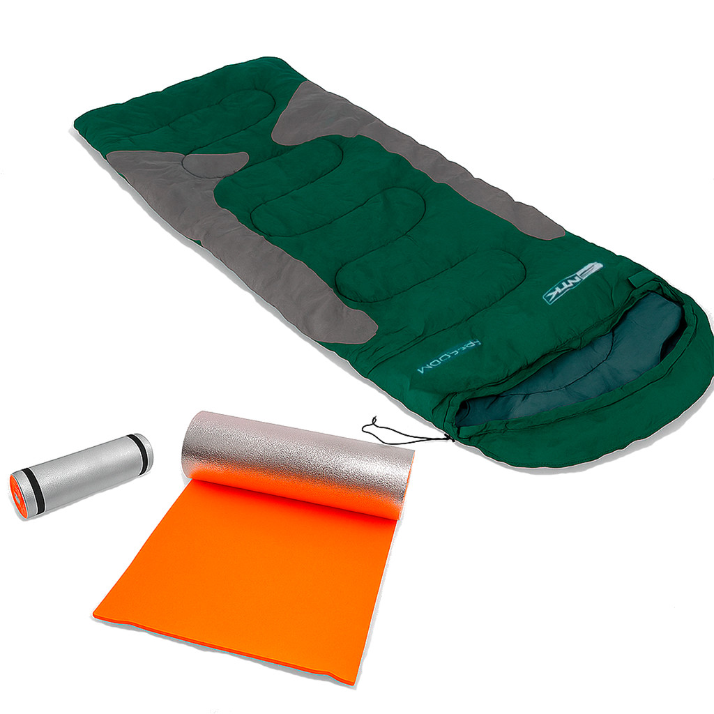Saco de Dormir Freedom NTK Solteiro Verde e Cinza + Isolante Térmico Camping Praia - Kala/Nautika em Oferta na Shopee
