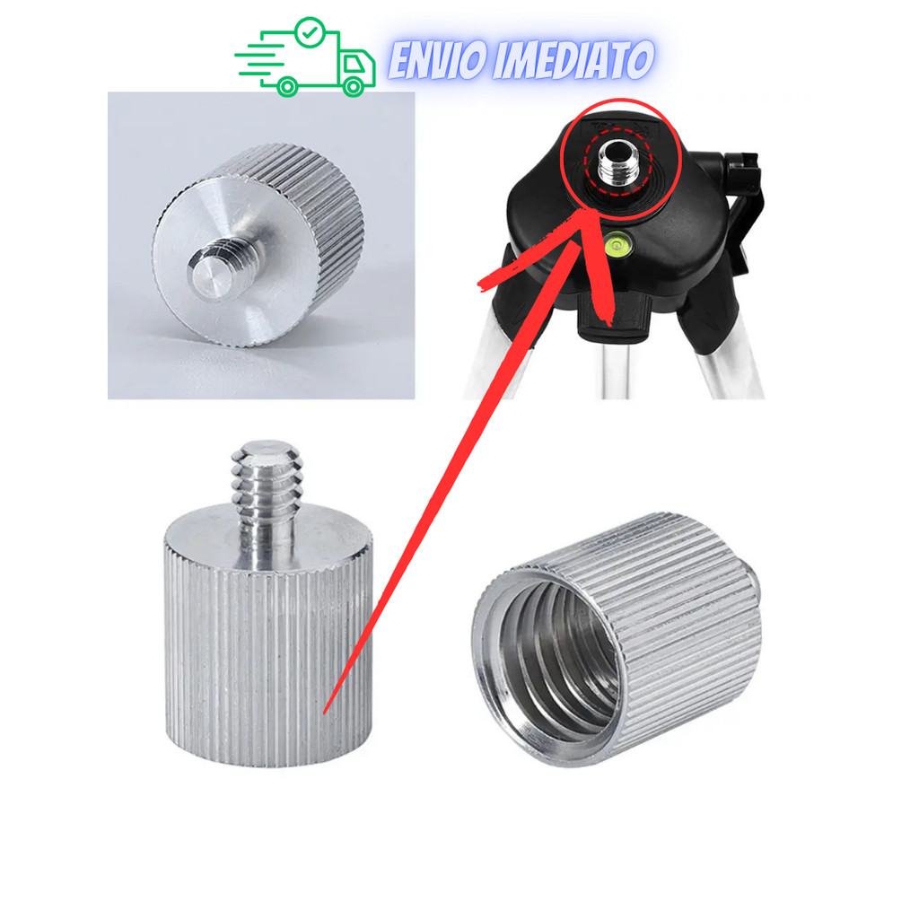 Adaptador conversor para tripé, Suporte Nível laser 5/8 P Câmera Rosca 1/4 Profissional