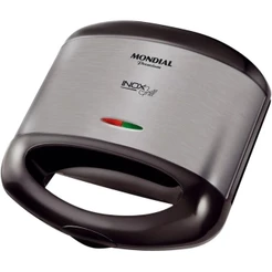 Sanduicheira e Grill Mondial Premium 2 em 1 Revestimento Antiaderente Preto/Inox 127V - S-07