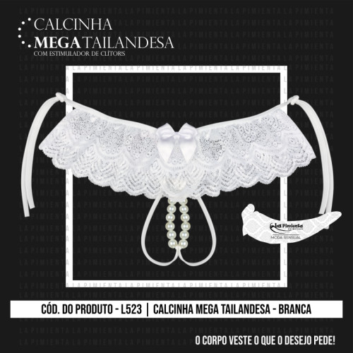 Calcinha Tailandesa com Pérolas em 4 Cores - La Pimienta em Oferta na Shopee