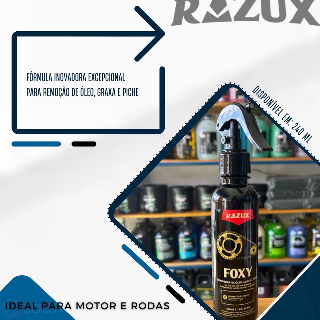 Limpa Corrente Foxy Removedor Óleo Graxa Piche Razux 240ml