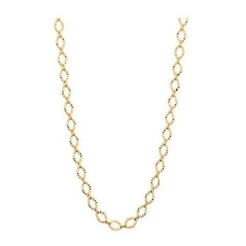 Gargantilha Rommanel Fio Losango Martelado 42 Cm Banhado a Ouro Feminina Original Antialergica 531468